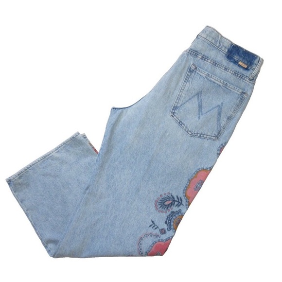 NWT Mother Superior Lil Maven Wide Leg Jeans with side seam decals - Picture 9 of 14